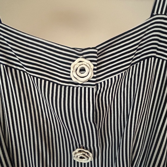 Oscar de la Renta 100% silk striped jumpsuit size 10 excellent used condition - Picture 5 of 6